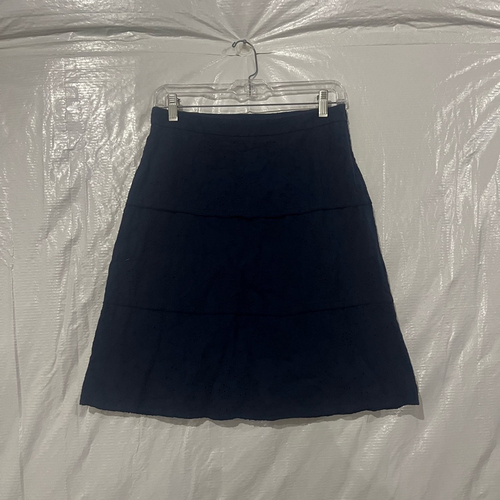 Cb Navy Blue Eyelet Skirt Size 4 US